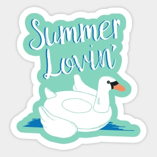 Summer Lovin Swan Pool Float Sticker